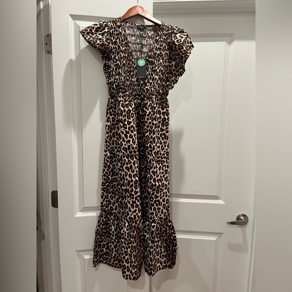 NWT Rails CLEMENTINE MIDI Cotton Dress Nala Leopard Print - Picture 4 of 5